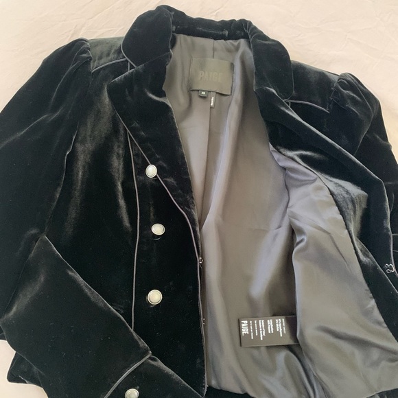 Paige black velvet jacket - Picture 2 of 4